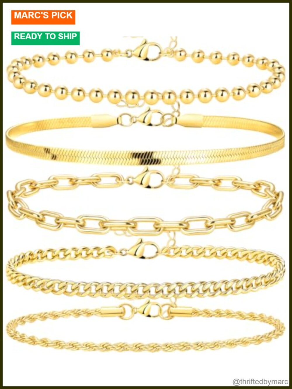 14K Gold Plated Stack Anklets for Women Plus Size 10"+2" Non Tarnish Set